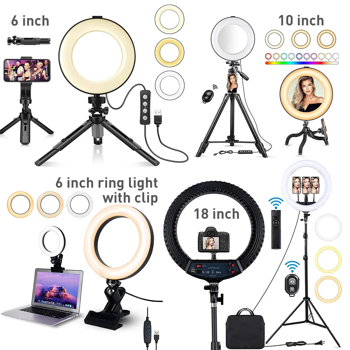 10 Inch 26 Cm Beauty Selfie Photography Photo Ring light Led Lamp Fill Light Video Camera Makeup Ring Light With Tripod Stand