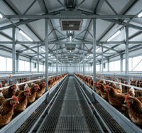 Poulailler Moderne en Acier Durable pour l'Élevage de Poulets de Chair à Grande Échelle avec Ventilation Efficace