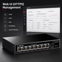 Switch Web Managed 9 Port 2.5G, 8x2.5G RJ45+1x10G SFP, Tanpa Kipas, Berbahan Logam untuk Jaringan Perusahaan, Hotel, dan Kampus