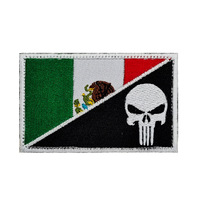 Durable reflectante PVC México bandera táctica moral insignia bordado bandera mexicana hierro en parches para mochila