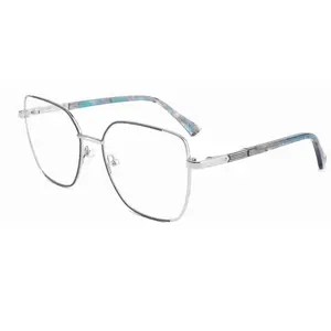 Montura de gafas de mujer con ojos de gato personalizada, gafas transparentes con luz Anti-azul, gafas de Metal, monturas ópticas, gafas para ordenador