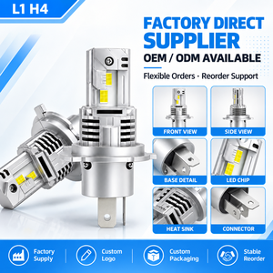 Faros Delanteros LED L1 H4 para Camión, 70W 8400LM, IP68 Impermeables, Refrigeración por Tubo de Cobre, Plug and Play, Reemplazo de Halógeno - Product Image 1