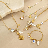Collier pendentif coquillage style océan personnalisé OEM avec breloque perle pour femme, idéal pour les fêtes sur la plage et le quotidien