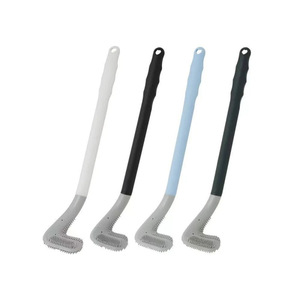Silicone <b>Toilet</b> <b>Brush</b> Flexible <b>Flat</b> Head Ergonomic Design For Household Cleaning No Dead Angles - Product Image 5