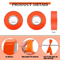 4 rouleaux de ruban de marquage orange, 2 cm x 60 m, ruban de marquage non adhésif pour les délimitations, les arbres, la chasse et le marquage des sentiers