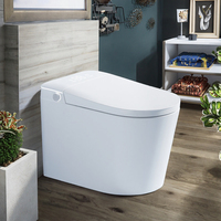 Toilette intelligente automatique avec bidet électrique chauffant en céramique moderne, télécommande, drainage en S inclus, montage au sol