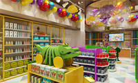 Toko hadiah balon kustom furnitur pajangan mainan anak desain Interior trendi kostum pesta dekorasi toko
