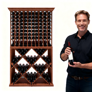 Cave à vin modulaire en bois massif personnalisée Cabine de présentation de bouteilles Armoire à vin de luxe - Product Image 1