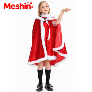 Costumes de Noël pour filles, déguisements de Père Noël en velours, robes de scène, jupes, polyester pour TV et cinéma - Product Image 3