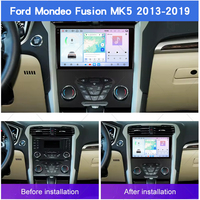 Lecteur DVD pour voiture Android WIFI 9 pouces 4+64 Go avec Carplay, écran radio pour Ford Mondeo Fusion MK5 2013-2019, navigation GPS
