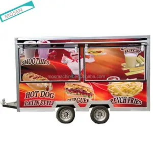 Reboque de alimentos em aço inoxidável, reboque, aquecimento de alimentos, carrinho, caminhão van kiosk