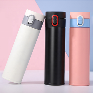 500ml Customized Korea Japan Style Customised Stainless Steel Vacuum Water <b>Bottles</b> With Button Lock Lid Keep Hot Cold - Product Image 1