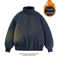 Blouson Aviateur Rétro Américain en Polyester pour Homme – Coupe Élégante, Sensation Haut de Gamme, Fermeture Éclair Courte, Hiver Épais, Style Urbain