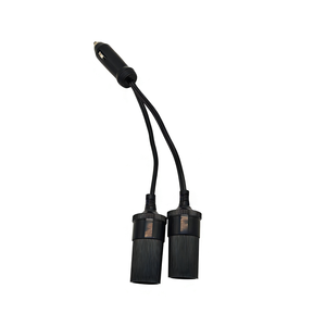 1-to-2 Araç Çakmak Splitter Adaptörü Çift DC 12V/24V Soket Uzatma Kablosu Araç Güç Kaynağı için Kablo Demeti - Product Image 1