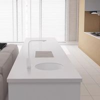 Évier de cuisine rectangulaire en acier inoxydable blanc à cuve unique, à encastrer sous le plan, brossé