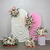 DKB Luxe – Toile de fond florale rose pâle en soie mélangée, arrangements floraux de haute qualité pour décorations de mariage et de fête