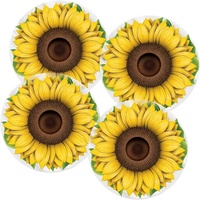Sous-plats en plastique tournesol personnalisés OEM, lot de 4, 13 pouces, ronds, vente en gros, directement de l'usine