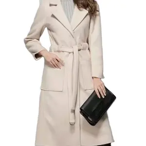 2024 New Long Winter Casual Style Solid Color Outdoor Clothing Long Trench Plus Size Coat For Women And Lady