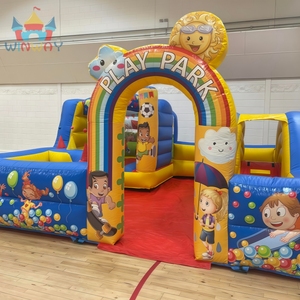 Parc de jeux gonflable en gros, château gonflable, équipement de terrain de jeux extérieur, aire de jeux durable avec design de dessin animé - Product Image 1