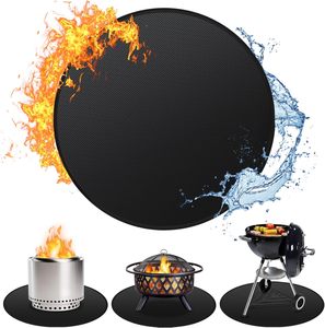 Alfombrilla Protectora Redonda para Fogatas de 36 Pulgadas, Resistente al Fuego, para Debajo de la Parrilla, de Doble Cara, Resistente al Calor, para Barbacoa - Product Image 1