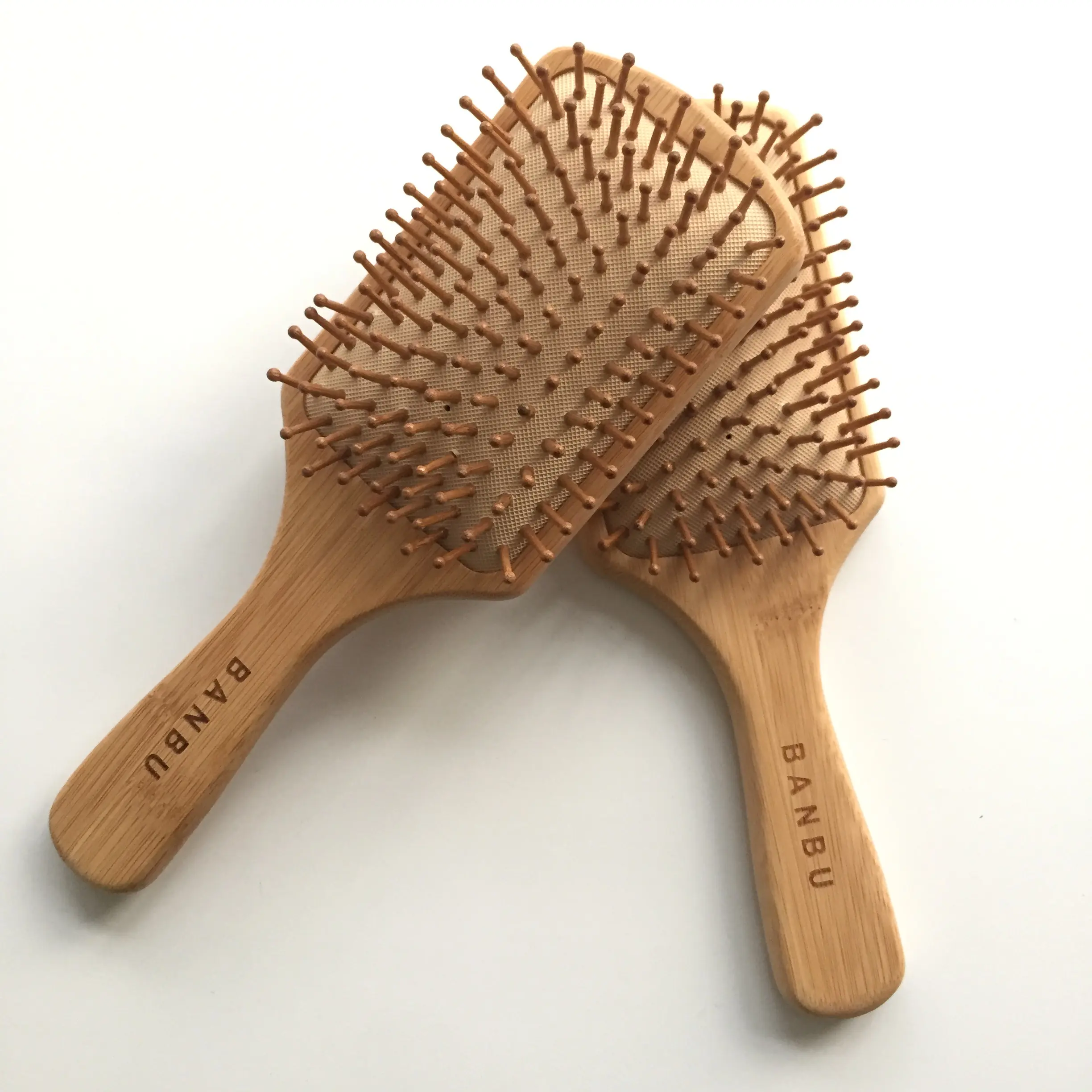 Provide label bamboo wooden hair brush boars bristles combs natural environmental