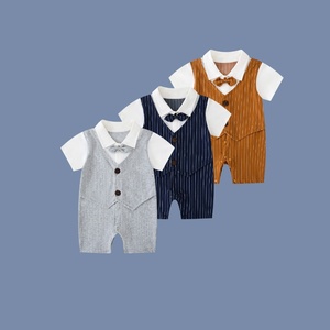 Conjuntos de Dos Piezas de Verano para Bebés Niños, Estilo Casual a Cuadros de Algodón, Trajes de Escalada a la <span class=keywords><strong>Moda</strong></span> para Bebés de Una a Un Año - Product Image 3