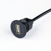Câble USB à montage encastré avec filetage et écrou de verrouillage, accessoires de voiture, électronique, câble d'extension USB à montage sur panneau