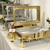 Chauffe-plats hydraulique en acier inoxydable doré pour buffet, équipement de restauration professionnel pour mariages, fabriqué en Chine