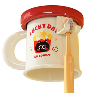 Magnetic Toothbrush Holder Wall Mounted No Drill Suction Cup ABS Material Single Toothpaste Cup Bathroom Organizer - Product Image 1