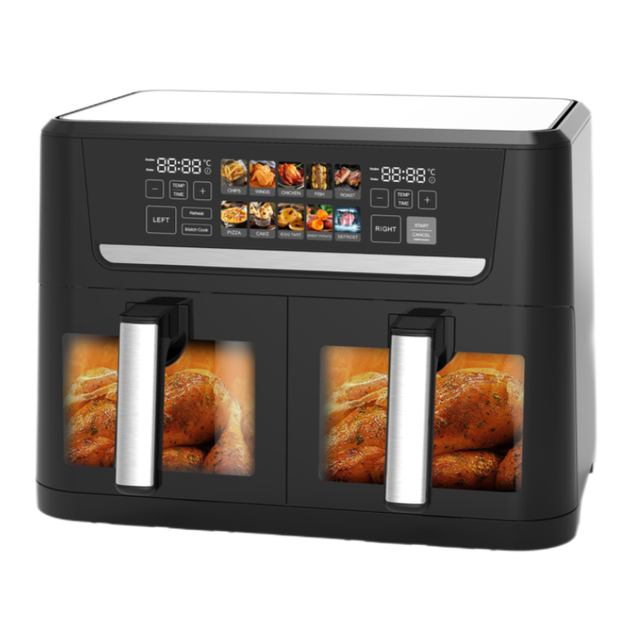 New Big Single 12L Pot Oven Dual Basket Air Fryer 6L+6L Double Electric Dual Zone Air Fryer Oven Digital Control