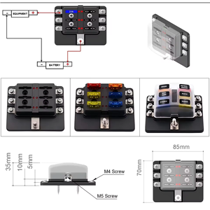 DC 12-24V 6 vías indicador LED rojo soporte de hoja bloque de alimentación caja de fusibles para coche RV remolque barco 12V - Product Image 3
