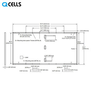 Qcells Q cell Panneau Solaire Prix 490Watt 480W 475w Panneaux Solaires Pv Photovoltaïques Bifaciaux Q.PEAK DUO XL-G10.3/<span class=keywords><strong>BFG</strong></span> 475-490 - Product Image 3