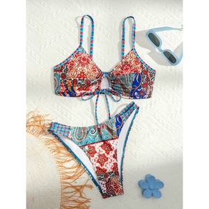 Traje de Baño Bikini Sensual de Alta Gama para Mujer, Estampado y a la Moda, para Playa o Spa - Product Image 3