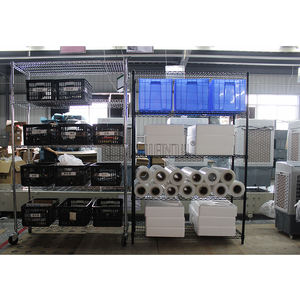 מדפי מתכת מצופים אפוקסי שחור לאחסון, ניקוי אבק, למפעלים וסדנאות, במחיר זול, מיצרן מדפים. - Product Image 4