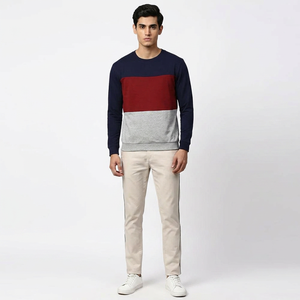 เสื้อสเวตเตอร์คอกลมของผู้ชายผ้าฝ้าย100% มีฮู้ดผ้าเฟรนช์เทอร์รี่ - Product Image 1