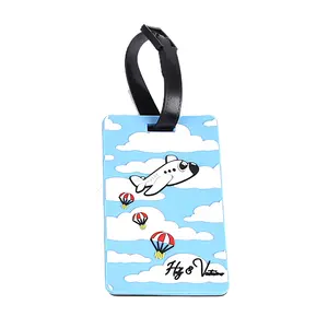 Étiquette de bagage personnalisée en PVC, vente en gros, OEM, impression couleur, porte-étiquette de voyage en caoutchouc souple, porte-ID pour valise, cadeau d'entreprise en vrac - Product Image 3