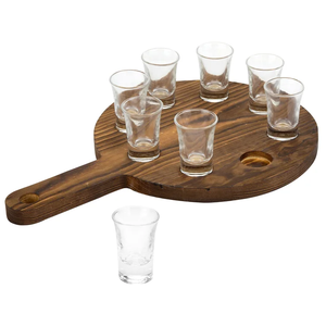<span class=keywords><strong>Plateau</strong></span> de <span class=keywords><strong>service</strong></span> rond en bois avec finition peinte, personnalisé pour 8 verres à shot, bière, <span class=keywords><strong>whisky</strong></span>, cocktail - Product Image 4