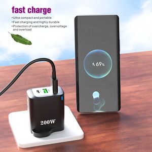 200W 플러그 3 포트 EU 미국 영국 USB 타입 C 블록 아이폰 17 16 15 14 13 12 프로 최대 샤오미 삼성 고속 충전 전화 벽 충전기 - Product Image 5