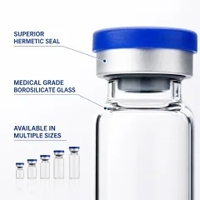 Flacons en verre à surface brillante, emballages cosmétiques, ampoules en verre, tubes en verre lisse pour sérum haut de gamme, emballage scellé pour la vente au détail