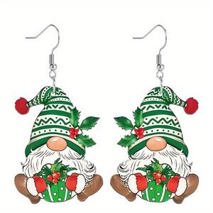 Boucles d'oreilles pendantes en acrylique pour femmes Accessoires de vacances pour mariage et fête Noël Bijoux nains Cadeau pour femme - Product Image 3