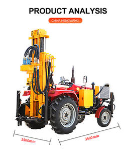 Plataforma de Perforación de Pozos de Agua Hidráulica Montada en Tractor de Cuatro Ruedas HW para Roca Dura - Product Image 2