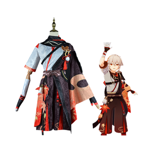Conjunto de Disfraz de Cosplay de <span class=keywords><strong>Kaedehara</strong></span> <span class=keywords><strong>Kazuha</strong></span>, Peluca de Samurai, Gafas Rojas, Unisex, Adulto, Halloween, Carnaval - Product Image 4