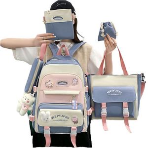 2025 Lightweight School <b>Backpack</b> for Girls Students <b>Large</b> <b>Capacity</b> Canvas Material Best Pattern Letter Style Canvas - Product Image 2
