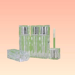 Hot Sell Factory Direct <b>Sales</b> Stock 3ml Capacity Transparent Square Wavy Pattern Lip Gloss Tubes - Product Image 6