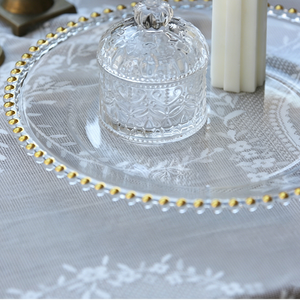 Assiettes de présentation rondes en plastique de 13 pouces avec bordure perlée or, argent, or rose, en acrylique incassable pour décoration de table de mariage et événements - Product Image 4