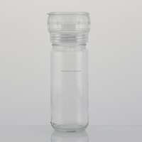 3.3oz 100ml clair rond cuisine réglable moulin à épices bocal en verre sel poivre manuel broyage bouteille en gros