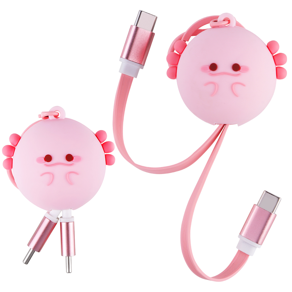 Cable de carga rápida retráctil Pink Axolotl 60W