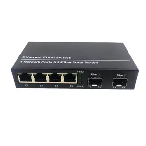 2 Sfp порт RTXMC 4 Rj45 Ethernet 10/100/1000 м, гигабитный волоконный преобразователь Rj45, медиаконвертер Sfp