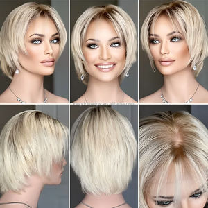 Kingdom Premium 100% cabello europeo seda superior peluca judía 5x5 tramas de base de seda espalda con HD rayita peluca Médica para Mujeres de alopecia - Product Image 6