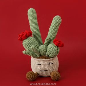 Decoración para el Hogar, Cactus Tejido a Crochet, Hecho a Mano, con Múltiples Cabezas, en Maceta - Product Image 5